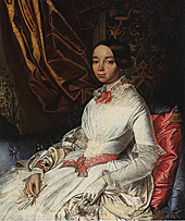 Д. П. Маляренко (Моляренко) (1824—1860 гг.). Портрет молодой женщины в белом платье с розовыми лентами. 1846 г. Собрание Государственного Русского музея