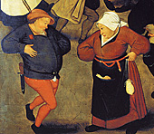Питер Брейгель Младший (1564—1637/1638 гг.). Крестьянская свадьба. Фрагмент. 1602 (1608 г.?). Собрание университета Уппсалы (Швеция)