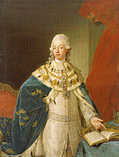 Пер Крафт Старший (1724—1793 гг.). Портрет шведского короля Густава III. 1775 г. Художественные коллекции университета Уппсалы (Швеция)
