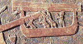 Атака ассирийского флота. Рельеф из дворца Саргона II, VIII до н. э. Собрание Британского музея, Лондон