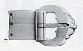 Костяная пряжка. Около 1150 г. Размеры 9,5 х 6,1 х 3,0 см. Национальный музей Дании