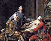 А. Рослин (1718‑1793 гг.). Шведский король Густав III с братьями Карлом и Фредериком-Адольфом. 1771 г. Собрание Национального музея, Стокгольм