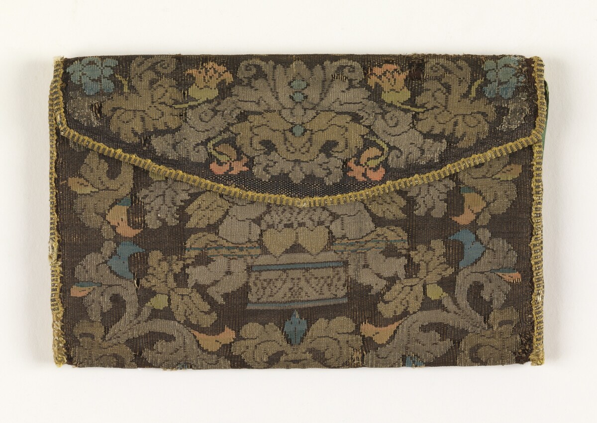 Кошелёк из зелёной шёлковой тафты, Франция, 1640–1700